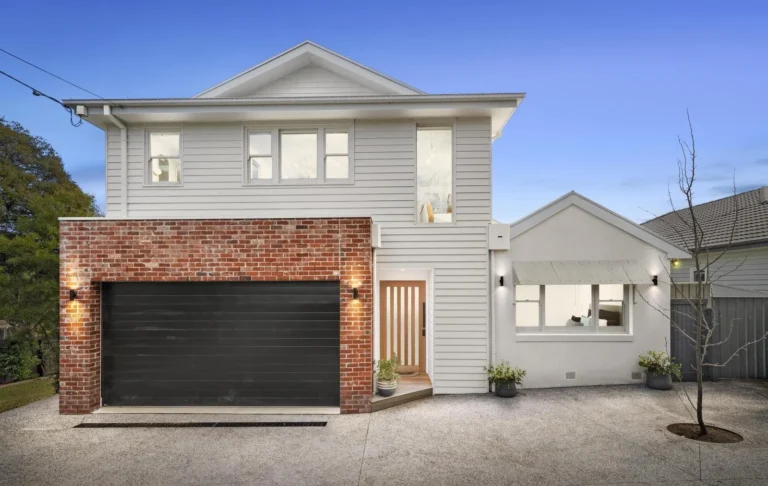 Modern house with brick facade and garage